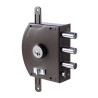 Fechadura de sobrepor alta segurança porta exterior rodes 2400x12, metais crom./caixa cast., direita, dist. testa á broca 60 mm