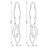Puxador rústico, espelho argola Sofima 143, zamak bronze, A.123 x L.19 mm