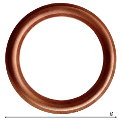 Argola bite Artimol Simples, madeira de castanho, Ø.165 mm