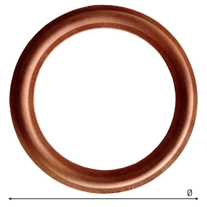 Argola bite Artimol Simples, madeira de mogno/sapelly, Ø.150 mm