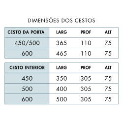 Conjunto 5 cestos interior + 5 porta para despenseiro VAUTH-SAGEL VS TAL Gate Pro, Saphir cromado, MOD.600 mm