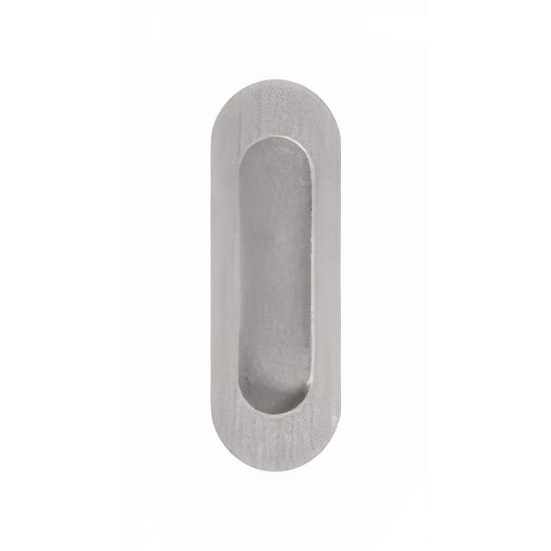 Puxador concha oval embutir F705 CH007, inox, 120 x 40 mm