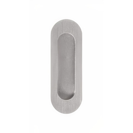 Puxador concha oval embutir F705 CH007, inox, 120 x 40 mm
