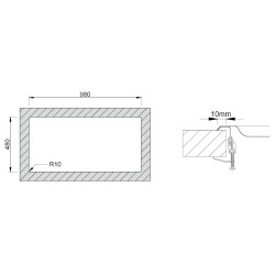 Lava louça RODI OKIO PLUS 105, uma pia lateral com escorredor reversível, inox polido, encastrar, 1000 x 500, MOD.800 mm
