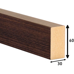 Perfil moldura 6030/P001, MDF revestido a PVC creme, A.60 x L.30 x C.3660 mm