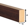 Perfil moldura 6030/P001, MDF revestido a folha de mogno, A.60 x L.30 x C.3660 mm