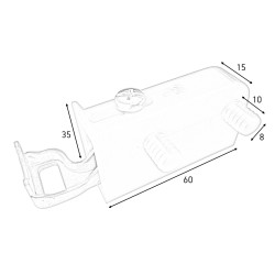 Nivelador Artimol N com buchas Ø.8 x 10, com ajuste de profundidade e altura, plástico creme, esquerdo