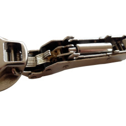 Dobradiça curva 17 com clic e amortecedor DANCO FSCH-212CRL, braço em aço niquelado, copo Ø.35 furação 48 mm, abertura 110º