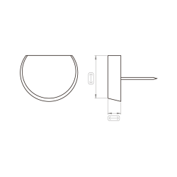 Suporte de prateleira com prego, plástico branco, A.4,4 x Ø.13 mm