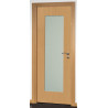 Porta interior vidro 1F A, revestida a folha faia vapor., c/furação, c/verniz, A.2000 x L.800 x E.35 mm, c/mecanização esquerda