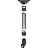 Pé para mesa com rodízio HAFELE, metálico cor aço inox, base zamak, A.1300 x Ø.80 mm
