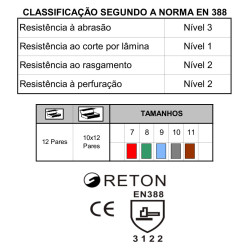 luvas de proteção em malha de nylon N120-G, palma e dedos revestidos a nitrilo, cinza, TAM.09