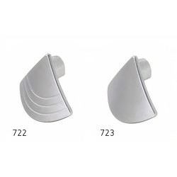 Puxador atual, pingente triangular Sofima 723, zamak niquelado mate, 1 furo, C.34 x L.43 x A.17 mm