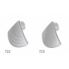 Puxador atual, pingente triangular Sofima 723, zamak niquelado mate, 1 furo, C.34 x L.43 x A.17 mm