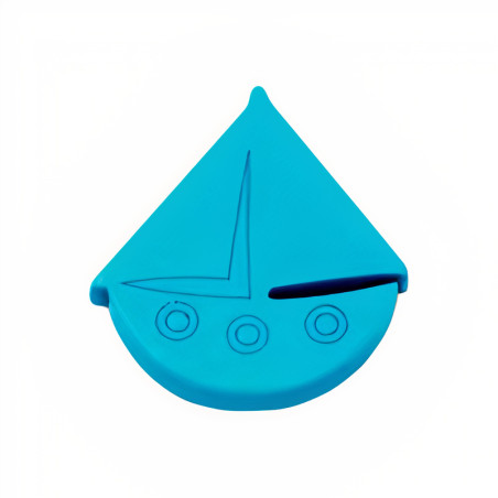 Puxador criança, barco Nesu 604AZ, metacrilato azul, 41 x 43 mm
