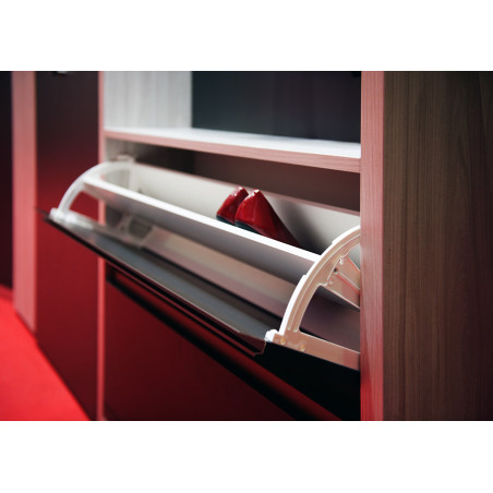 Sapateira HAFELE 892.14.742 para roupeiro, plástico branco, 2 prateleiras