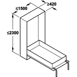 Ferragem para cama rebatível HAFELE 271.95.203, construção longitudinal (par)