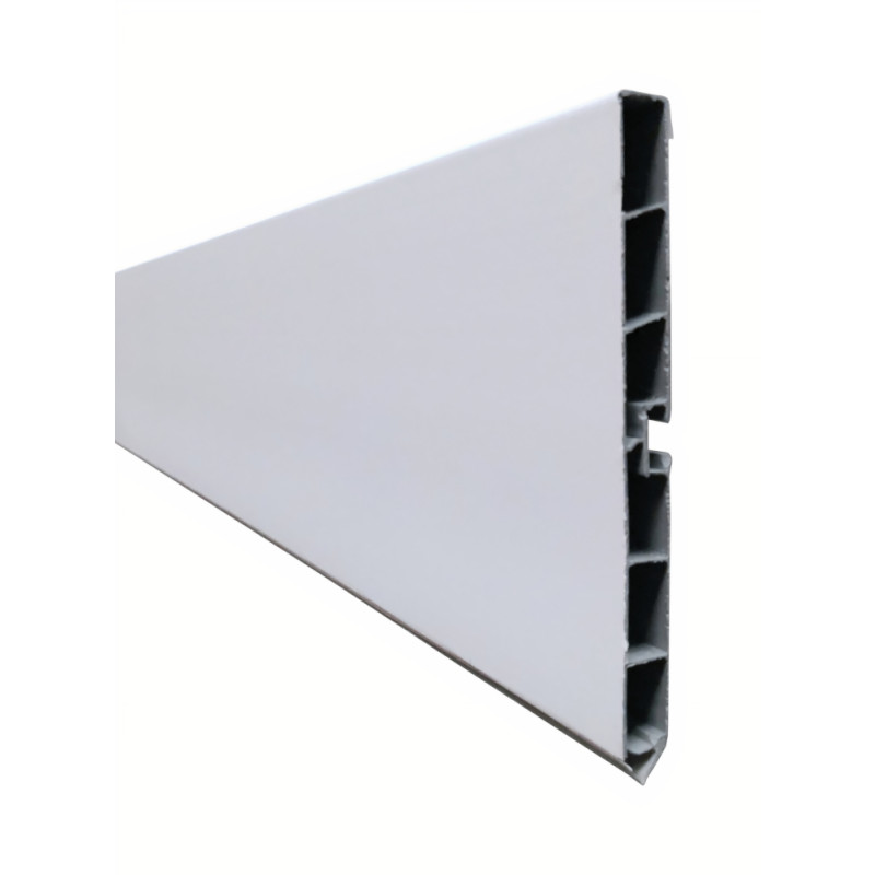 Rodapé para cozinha, plástico PVC revestido, branco, 120 x 4000 mm