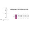 Dobradiça balanço tipo Europeia rasa Sofima 3033 para porta, latão niquel Escovado, 4", A.110 x L.45,65 x E.3 mm, direita