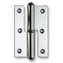 Dobradiça meio balanço lisa Sofima 207 para porta, zamak latonado, 3,5", A.88 x L.35 x E.3,5 mm, direita