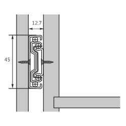 Corrediça telescópica de esferas de gaveta C86, extração total, A.45 x C.500 mm (com patilha)