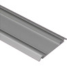 Perfil calha inferior roda macho fina 10958, para porta de roupeiro, alumínio bronze, 6000 mm