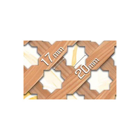 Placa decorativa sobreposta D-12 estrela, madeira de pinho, C.2184 x L.852 x E.10 mm