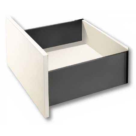 Lateral de gaveta c/amortecedor Vision Top Slim/fina Box, silenciosa, extração total, suporta 40 kg, branco, A.185 x C.400 mm