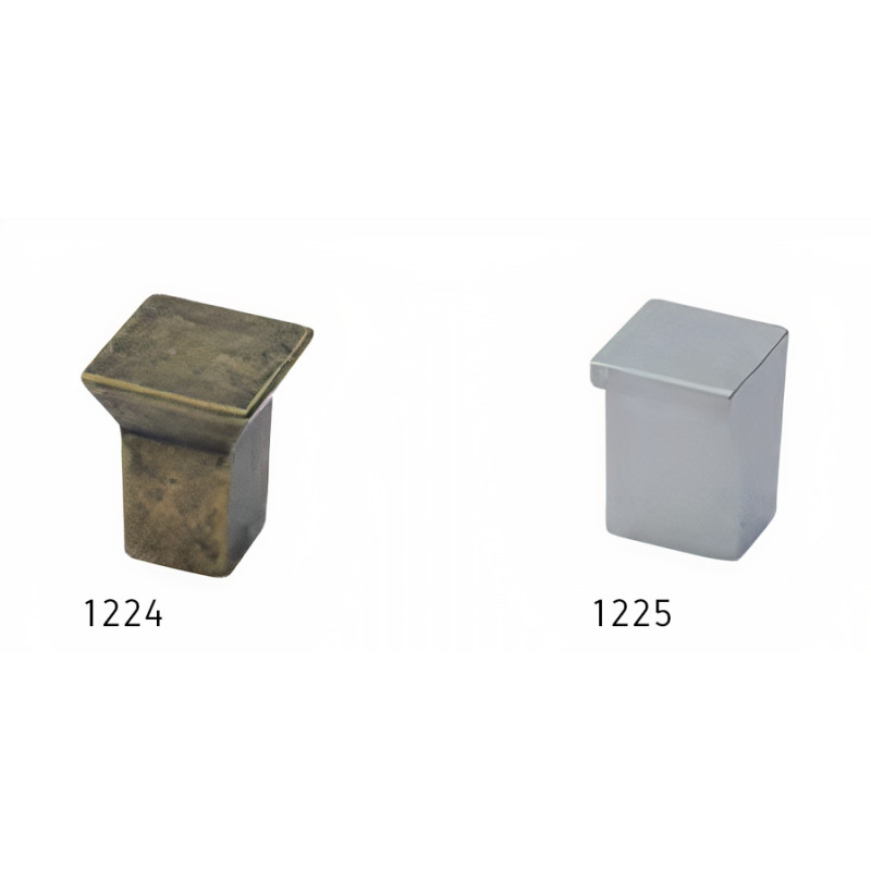 Puxador atual, cogumelo quadrado pirâmide Sofima 1224, zamak niquelado mate, 1 furo, L.18/11,5 x C.18/11,5 x A.23 mm