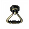 Puxador rústico, espelho octogonal c/pingente argola SM 325, zamak oxidado bronze, C.44 mm