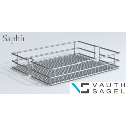 Cesto p/despenseiro VAUTH-SAGEL VS TAL Larder, Saphir cromado, L.350 x P.460 x A.80, MOD.400 mm