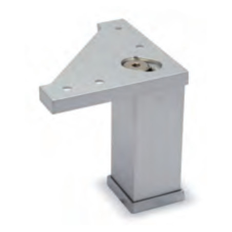 Pé para mobiliário/móveis Sofima 1043, base zamak, corpo alumínio, cor cromado mate, A.80 mm