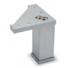 Pé para mobiliário/móveis Sofima 1043, base zamak, corpo alumínio, cor cromado mate, A.80 mm