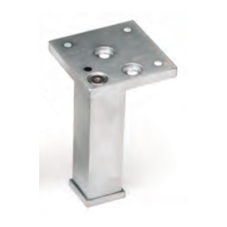 Pé para mobiliário/móveis Sofima 1040, base zamak, corpo latão, cor níquel escovado, A.100 mm