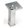 Pé para mobiliário/móveis Sofima 1040, base zamak, corpo latão, cor níquel escovado, A.100 mm