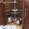 Cesto giratório 4/4 VAUTH-SAGEL VS COR Wheel, 2 cestos PVC branco, fixação com varão, MOD.900 x 900, Ø.820 mm