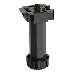 Pé para cozinha octogonal com afinação JUYPAL 59528, plástico PP polipropileno preto, sem bucha, A.140-190 mm