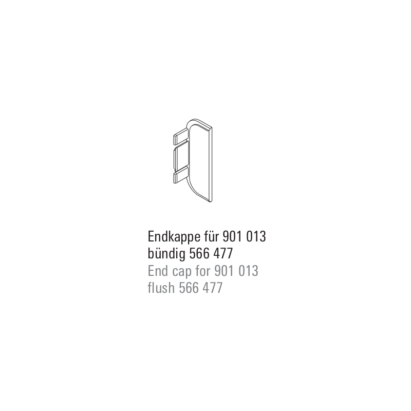 Puxador atual perfil, tampa de remate SCHUCO 56647702, p/perfil horizontal C 901013, prateado