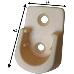 Suporte lateral Artimol para varão de roupeiro 15 mm, plástico creme com bucha