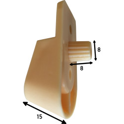 Suporte lateral Artimol para varão de roupeiro 15 mm, plástico branco sem bucha