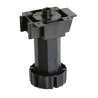 Pé para cozinha octogonal com afinação JUYPAL 59538, plástico PP polipropileno preto, sem bucha, A.100-140 mm