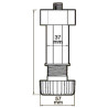 Pé para cozinha octogonal com afinação JUYPAL 59538, plástico PP polipropileno preto, sem bucha, A.100-140 mm