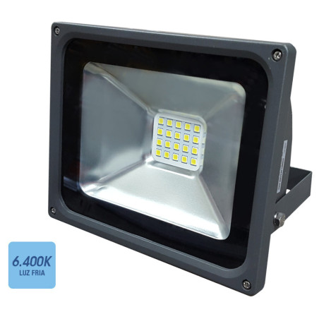 Projector/foco LED SMD luz fria 70367, alumínio, 22 x 17,8 x 5,37 cm, IP65, 120º, CE.A 220/240V 30W 2250LM 6400K