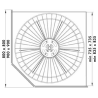 Cesto giratório 4/4 VAUTH-SAGEL VS COR Wheel, 2 cestos PVC branco, fixação com varão, MOD.900 x 900, Ø.820 mm