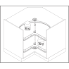 Cesto giratório 3/4 VAUTH-SAGEL VS COR Wheel, 2 cestos aramado cromado, fixação com varão, MOD.800 x 800, Ø.720 mm