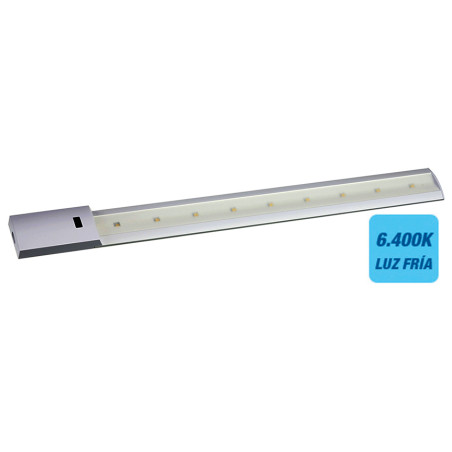 Régua/armadura LED luz fria 31678, com sensor de proximidade e suportes, 43,9 x 5,5 cm, IP20, 110º, CE.A 220/240V 7W 480LM 6400K