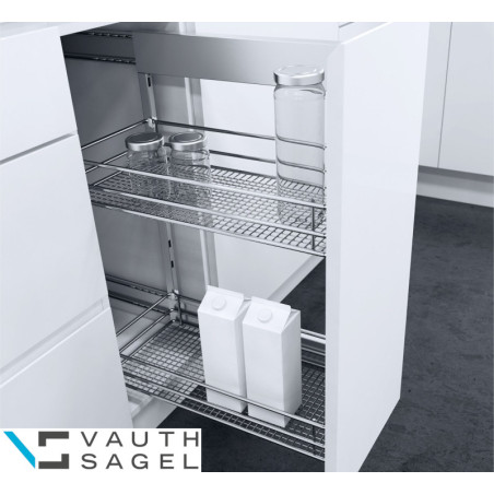 Despenseiro até 20 kg VAUTH-SAGEL VS SUB Side 2 guias c/amort., prateado, fix. lat., A.577 x P.90º.495/P.35º.511, MOD.150-300 mm