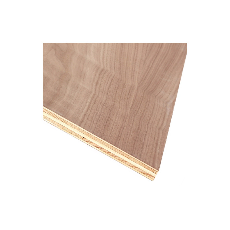 Placa em contraplacado de choupo revestido a folha de nogueira, C.2520 x L.1850 x E.18 mm