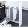 Cesto VAUTH-SAGEL VS SUB Slim K150 90º c/amortecedor, 1 prateleira + porta-panos crom., fix. lateral, P.495 x A.530, MOD.150 mm