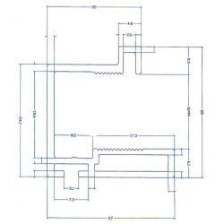 Perfil calha puxador 1399, alumínio bronze, para porta de roupeiro com 16 mm
